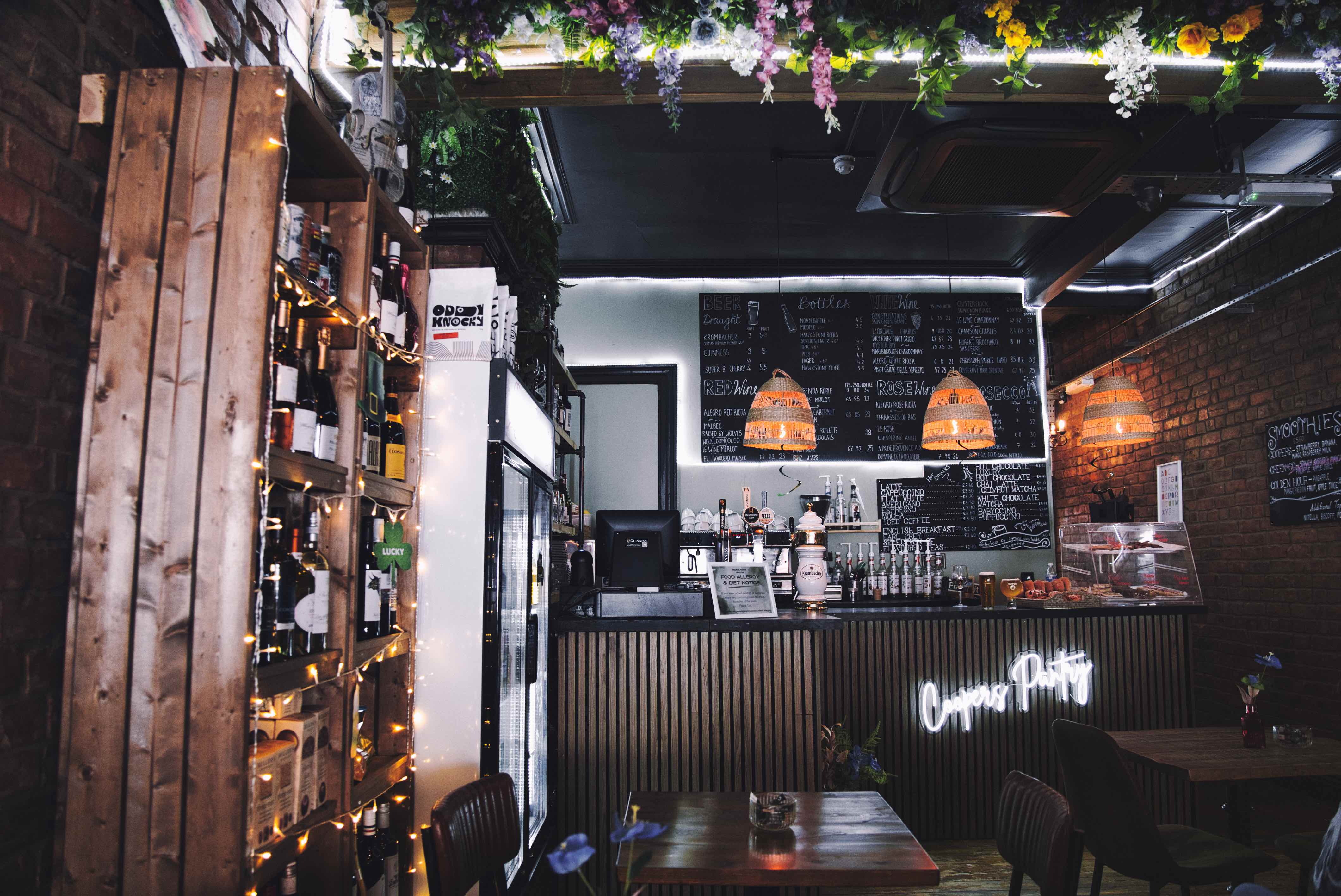 Coopers Pantry Interior - Bar and Neon Sign